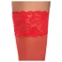 Cottelli - bas autofixants dentelle fleurie - rouge - 3/M-L