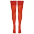 Cottelli - bas autofixants dentelle fleurie - rouge - 3/M-L