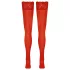 Cottelli - bas autofixants dentelle fleurie - rouge - 3/M-L