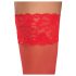 Cottelli - bas autofixants dentelle fleurie - rouge - 4/L