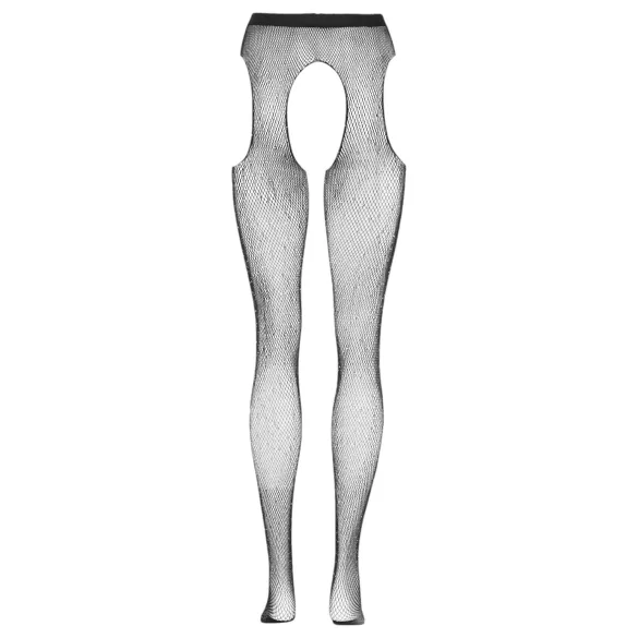 Cottelli Legwear - bas résilles ouvertes - effet brillant - noir (S-L)