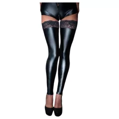 Noir - bas autofixants brillants dentelle - noir - XL