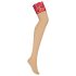 Obsessive - Bas en dentelle (rouge-naturel)