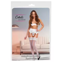 Cottelli - Bas autofixants femme - effet soie - blanc - M