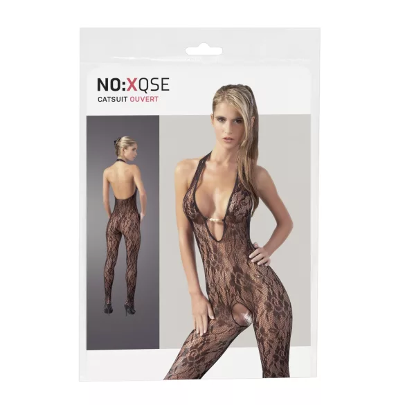 NO:XQSE - Body en dentelle - Orné de perles - Noir