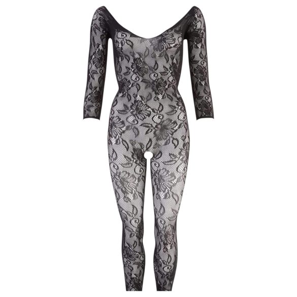 NO:XQSE - Body résille à motif floral - noir - taille S-L