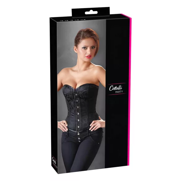 Cottelli - corset fête brodé - noir