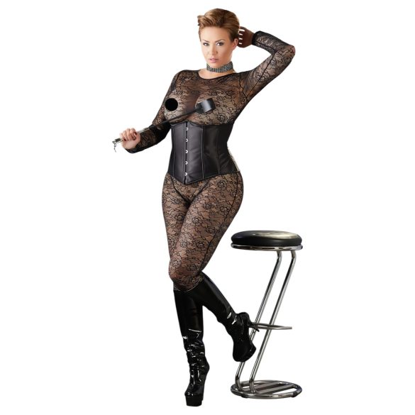 Cottelli - serre-taille grande taille satin - noir - 2XL