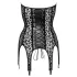 Noir - top porte-jarretelles léopard - noir