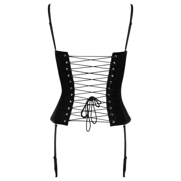 Cottelli Party - bustier porte-jarretelles satin noir - M