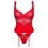 Obsessive - ensemble lingerie porte-jarretelles dentelle - rouge