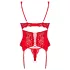 Obsessive - ensemble lingerie porte-jarretelles dentelle - rouge