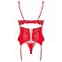 Ensemble Dentelle Rouge - Obsessive Amor Cherris avec Porte-Jarretelles - L/XL