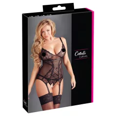 Cottelli - Haut femme dentelle à ruban - noir - XXL