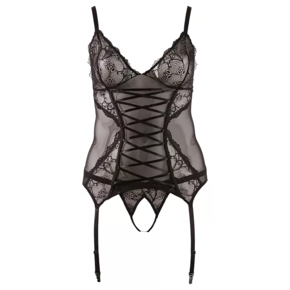 Cottelli - Haut femme dentelle à ruban - noir - XXXL