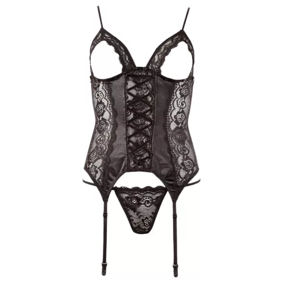 Cottelli - Top ajustable avec porte-jarretelles (noir)