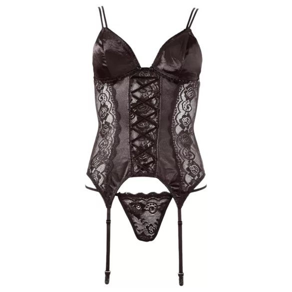 Cottelli - Top ajustable avec porte-jarretelles (noir)