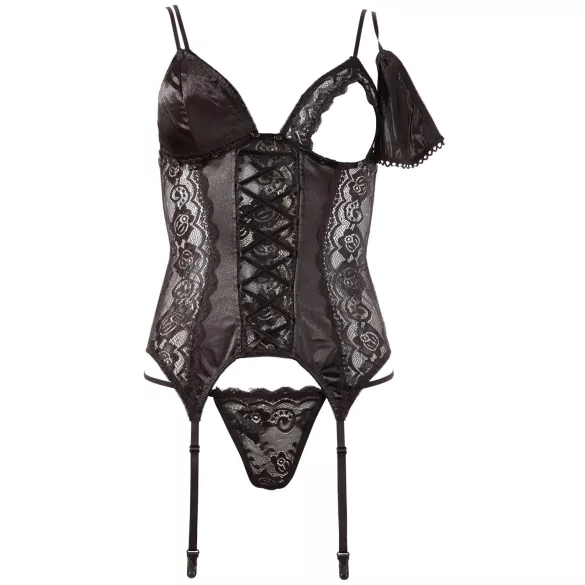 Cottelli - Top ajustable avec porte-jarretelles (noir)