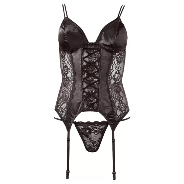 Cottelli - Top ajustable avec porte-jarretelles (noir)