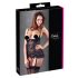 Top noir à volants dentelle avec jarretelles - 80C/L
