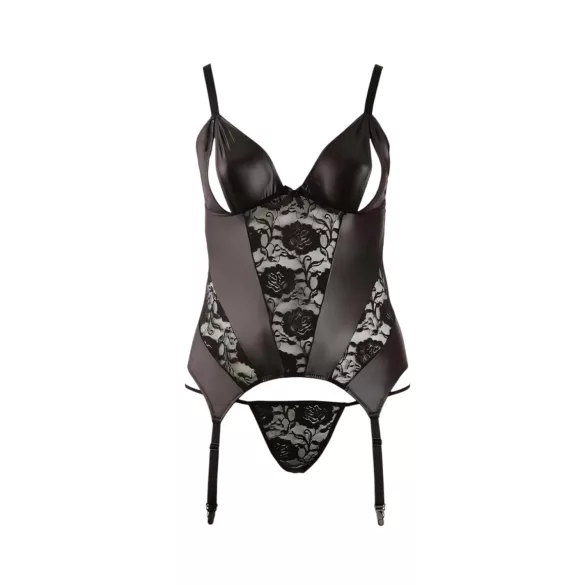 Cottelli - Haut femme grande taille à motif fleuri - noir - XXXXL