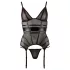 Cottelli - top transparent rayé brillant - noir