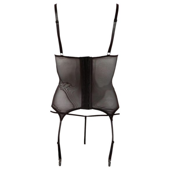 Cottelli - top transparent rayé brillant - noir - L