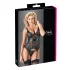 Cottelli - top transparent rayé brillant - noir - XL