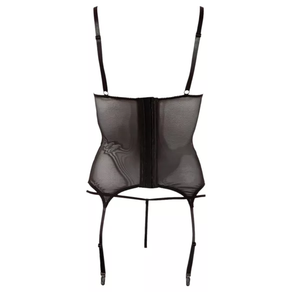 Cottelli - top transparent rayé brillant - noir - XL