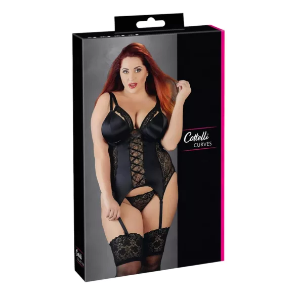 Cottelli Grande Taille - haut porte-jarretelles modulable (noir)