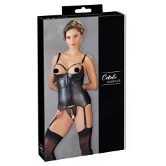   Cottelli Bondage - Top push-up brillant avec menottes (noir) - L