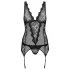 Obsessive - Ensemble soutien-gorge brodé et string - noir - L/XL
