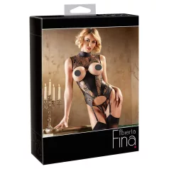   Abierta Fina - ensemble ouvert en dentelle scintillante - noir