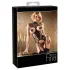 Abierta Fina - ensemble ouvert en dentelle scintillante - noir - XL