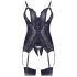 Cottelli - ensemble haut ouvert en dentelle et string - noir