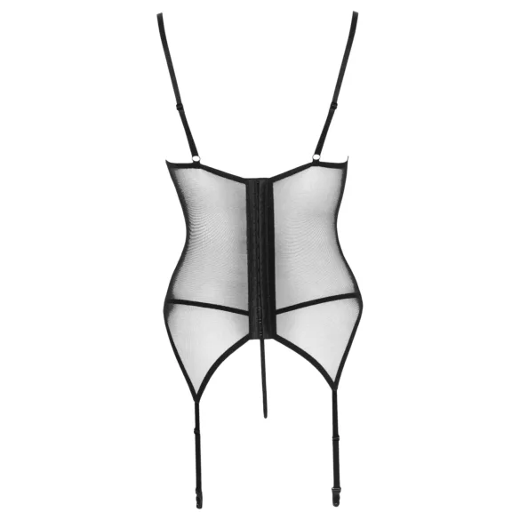 Cottelli - corset porte-jarretelles à empiècements en dentelle avec string (rouge) - M