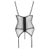 Cottelli - corset porte-jarretelles à empiècements en dentelle avec string (rouge) - M