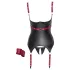 Cottelli Bondage - Haut push-up brillant avec collier - noir