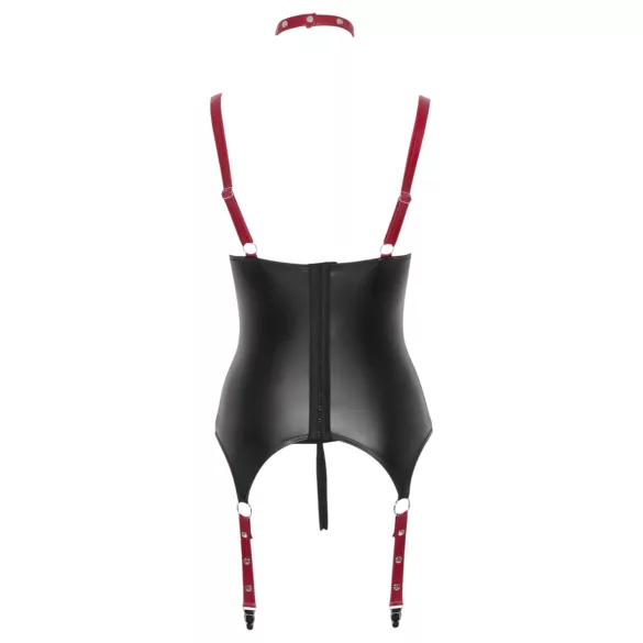 Cottelli Bondage - Haut push-up brillant avec collier - noir - L
