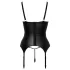 Abierta Fina - soutien-gorge ouvert avec porte-jarretelles - noir