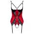 Cottelli - soutien-gorge demi-bonnets en dentelle - ensemble - rouge - M
