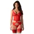 Obsessive Cupide Desir - ensemble haut transparent dentelle rouge