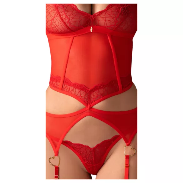Obsessive Cupide Desir - ensemble haut transparent dentelle rouge