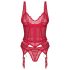 Obsessive Cupide Desir - ensemble haut transparent dentelle rouge - L/XL