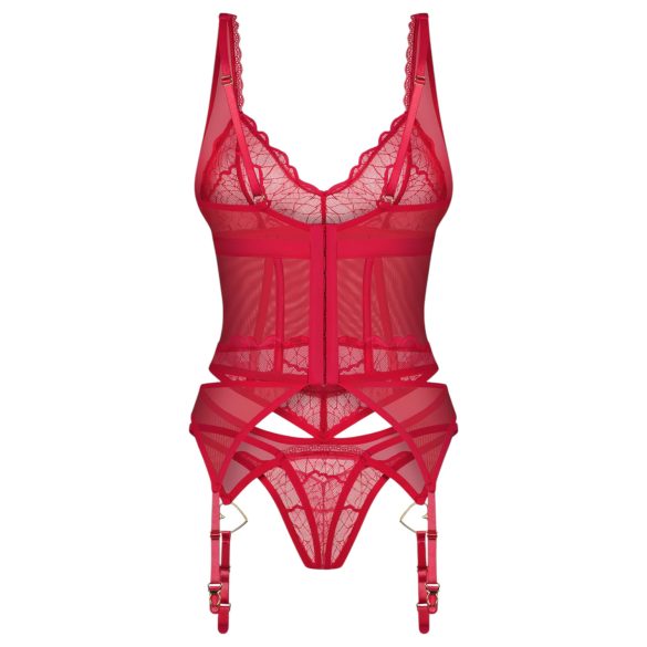 Obsessive Cupide Desir - ensemble haut transparent dentelle rouge - L/XL
