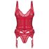 Obsessive Cupide Desir - ensemble haut transparent dentelle rouge - L/XL