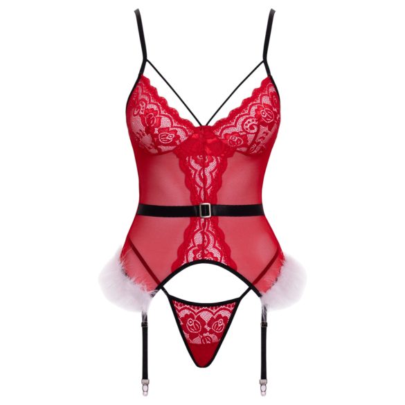 Cottelli - Ensemble de lingerie de Noël (rouge) - L/XL