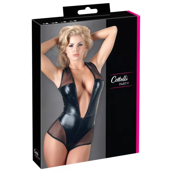 Cottelli - body résille brillant - noir - M