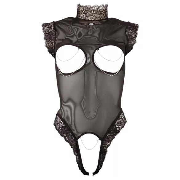 Abierta Fina - Body lingerie ouvert - dentelle transparente - M