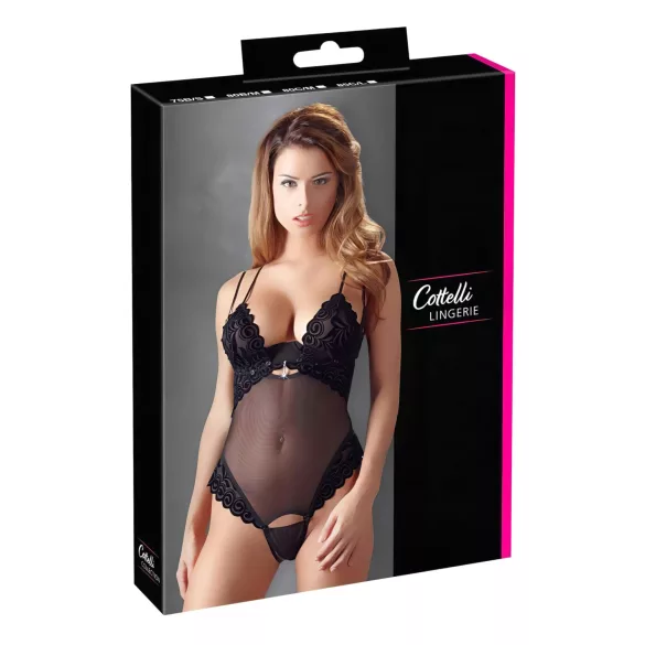 Cottelli - Body lingerie modulable velouté - noir - 80C/M
